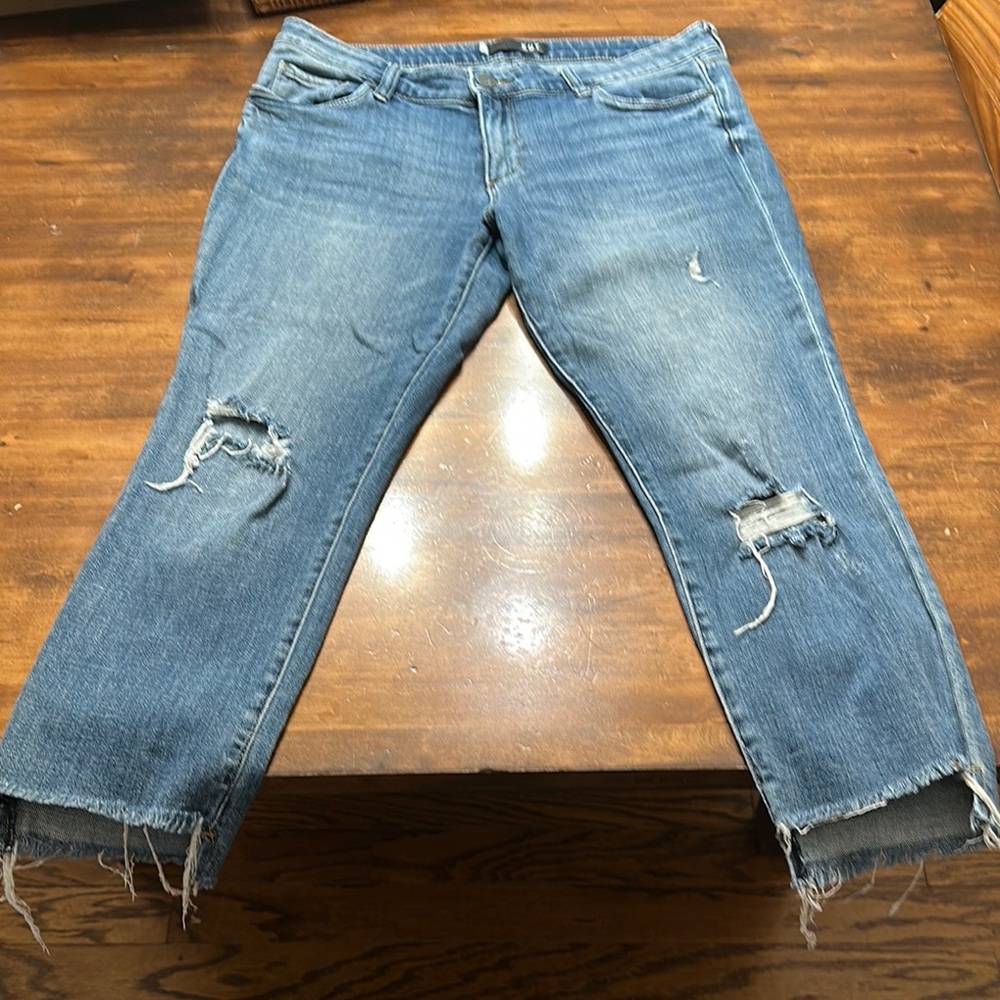 Kut from the Kloth Blue Cropped Distressed Jeans